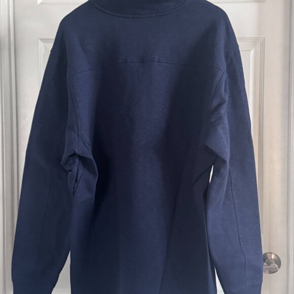 SSM Branded L/S Quarter-zip Sweatshirt in Navy Blue, Like New, XL - Picture 3 of 3